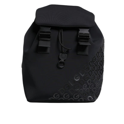 Dolce & Gabbana Black Neoprene Nylon DG Logo School Backpack Bag