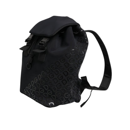 Dolce & Gabbana Black Neoprene Nylon DG Logo School Backpack Bag