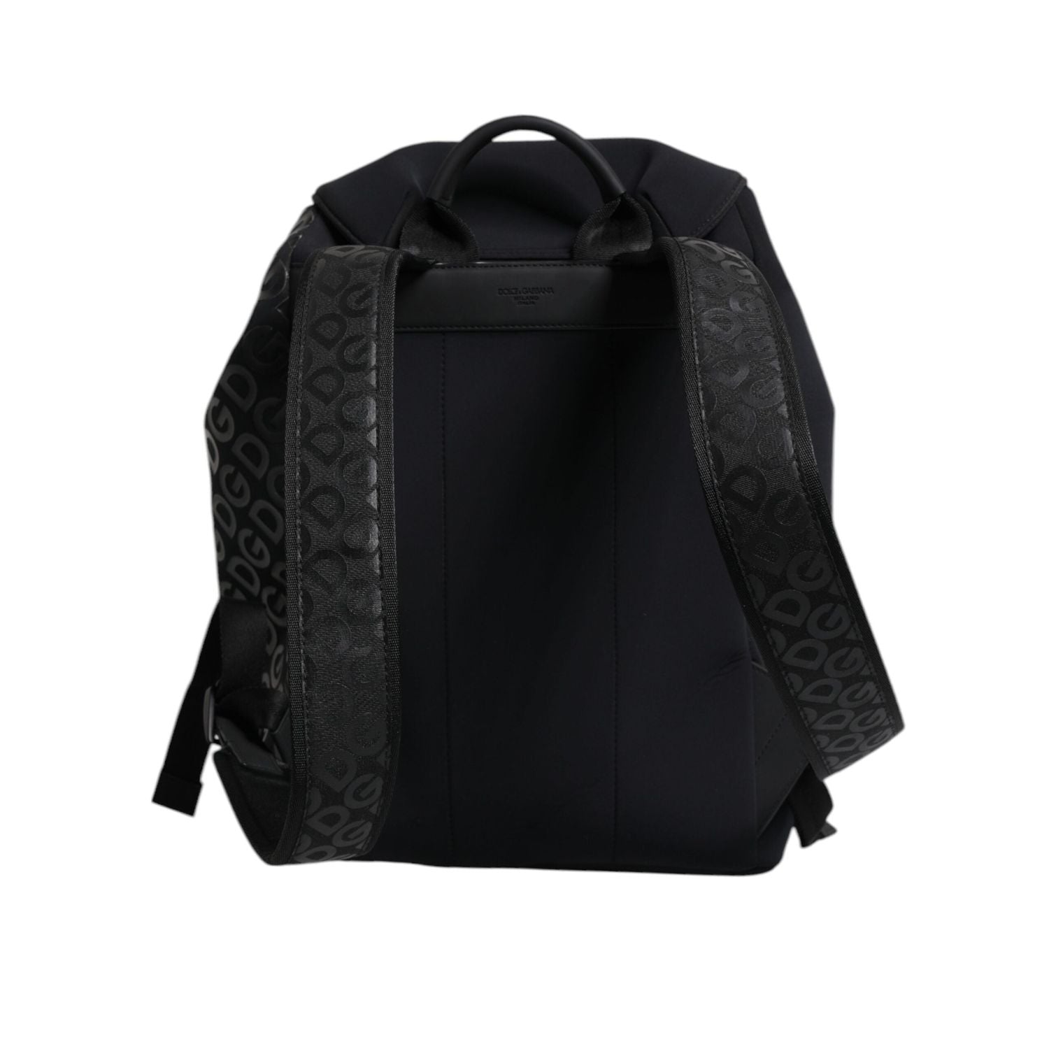 Dolce & Gabbana Black Neoprene Nylon DG Logo School Backpack Bag
