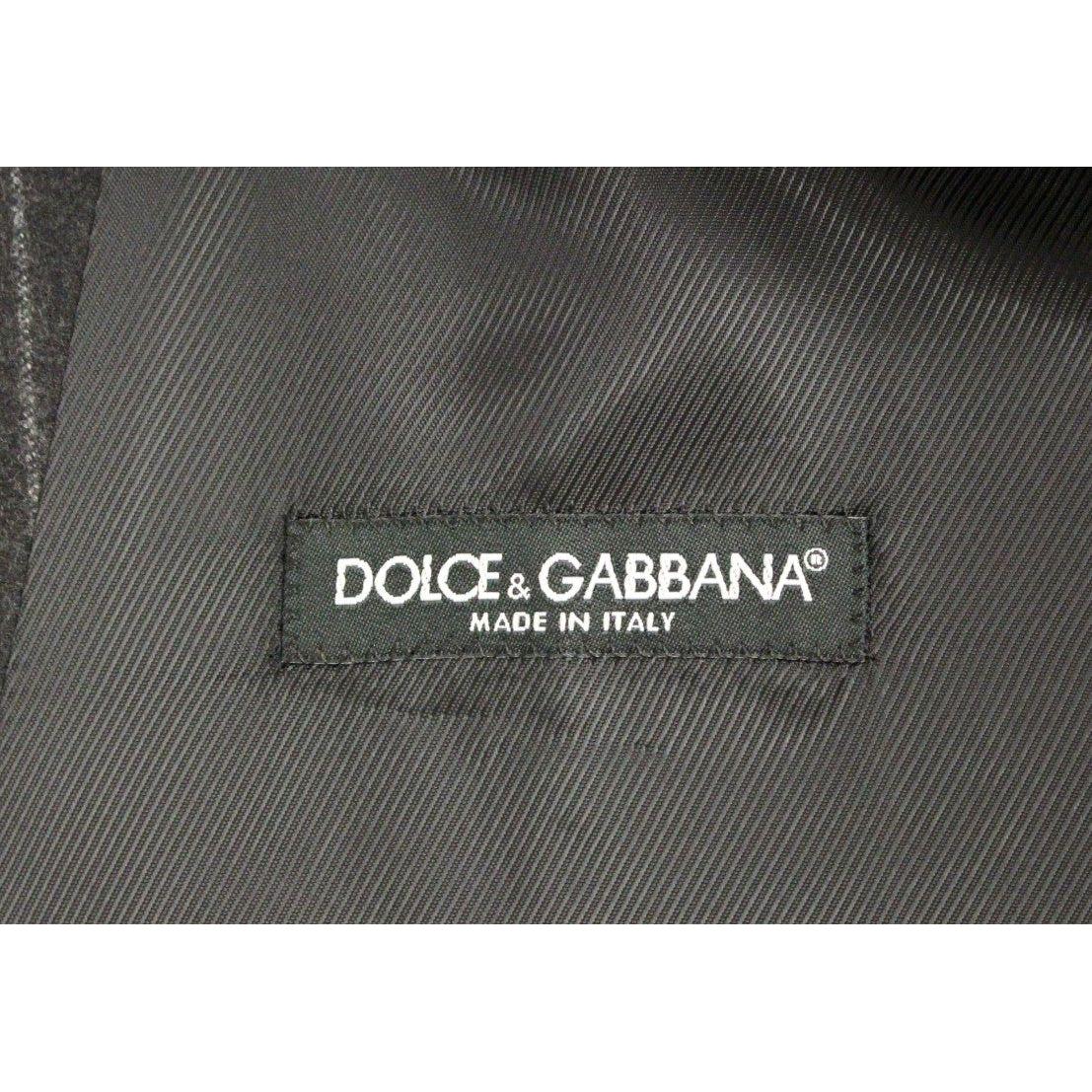 Dolce & Gabbana Sleek Gray Striped Wool Dress Vest Dolce & Gabbana