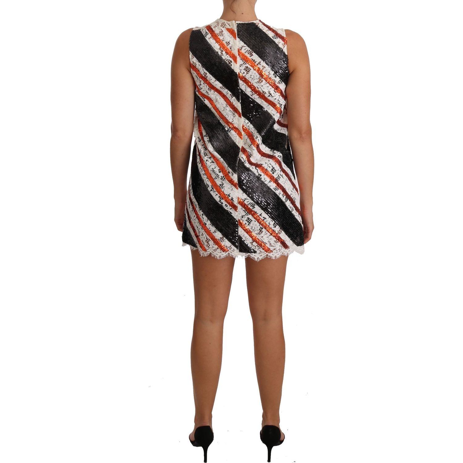 亮片缀饰蕾丝直筒连衣裙