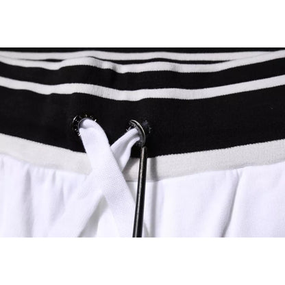 Dolce & Gabbana White Stripe Cotton DG King Bermuda Shorts