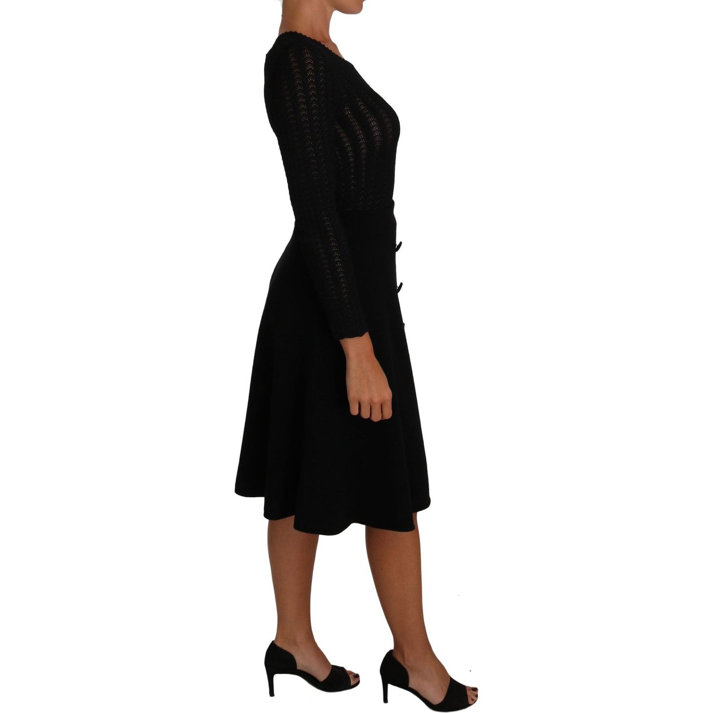 Dolce & Gabbana Elegant Black Knitted Sheath Dress Dolce & Gabbana