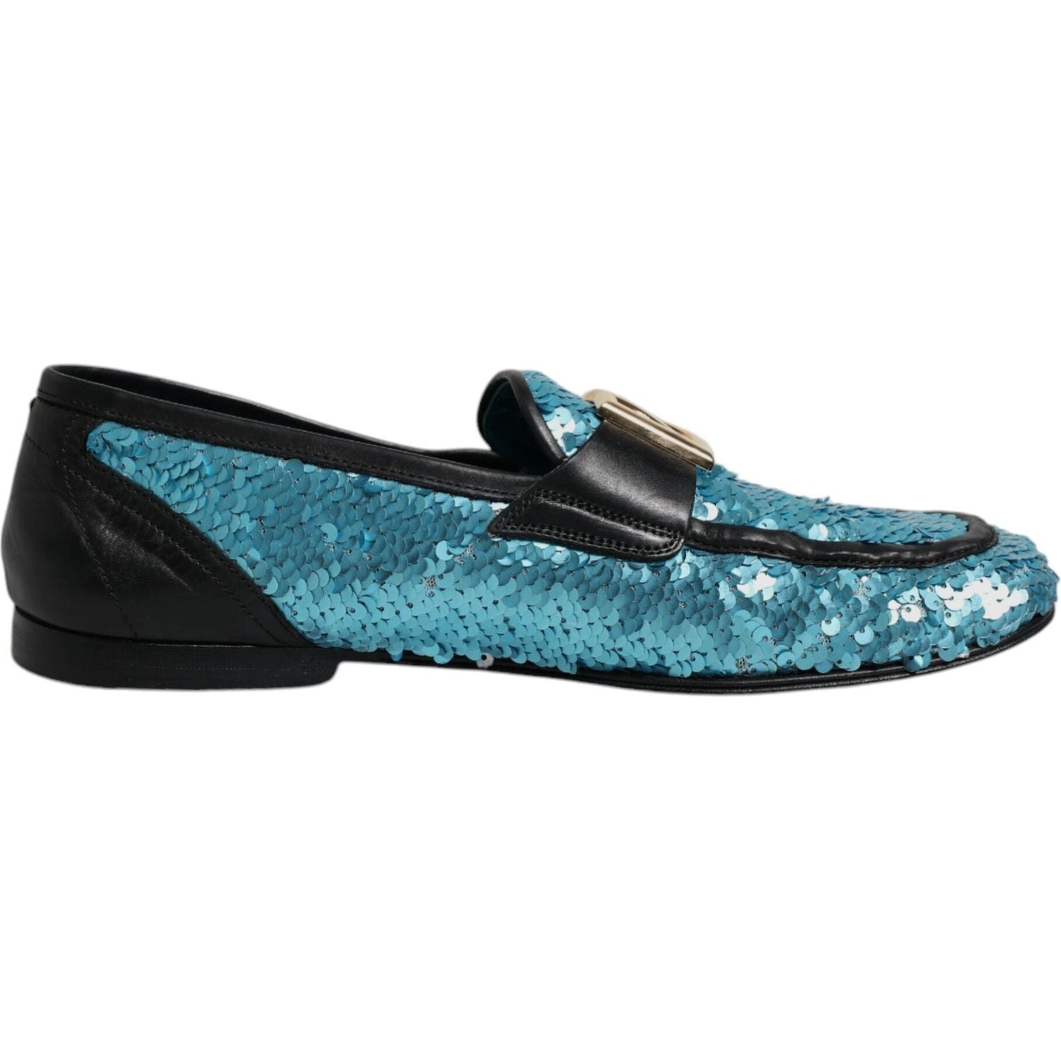 Dolce & Gabbana Blue Sequined Loafers Formal Dress Shoes