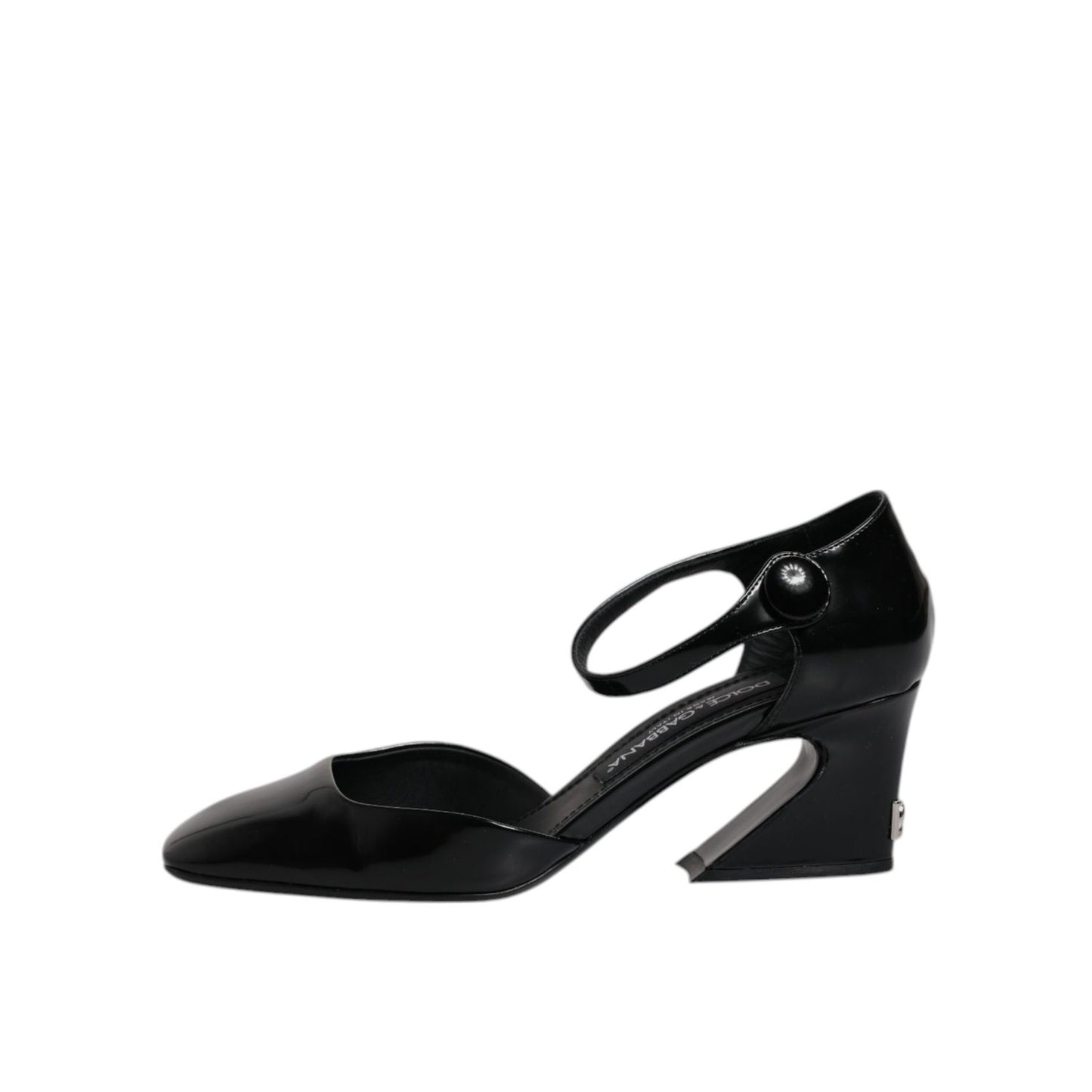 Dolce & Gabbana Black Leather Jackie Ankle Strap Sandals Shoes