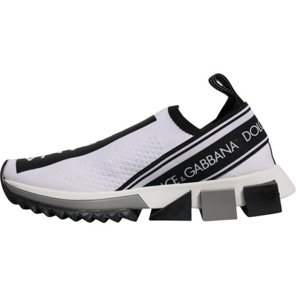 Dolce & Gabbana White Black Slip On Sorrento Sneakers Shoes