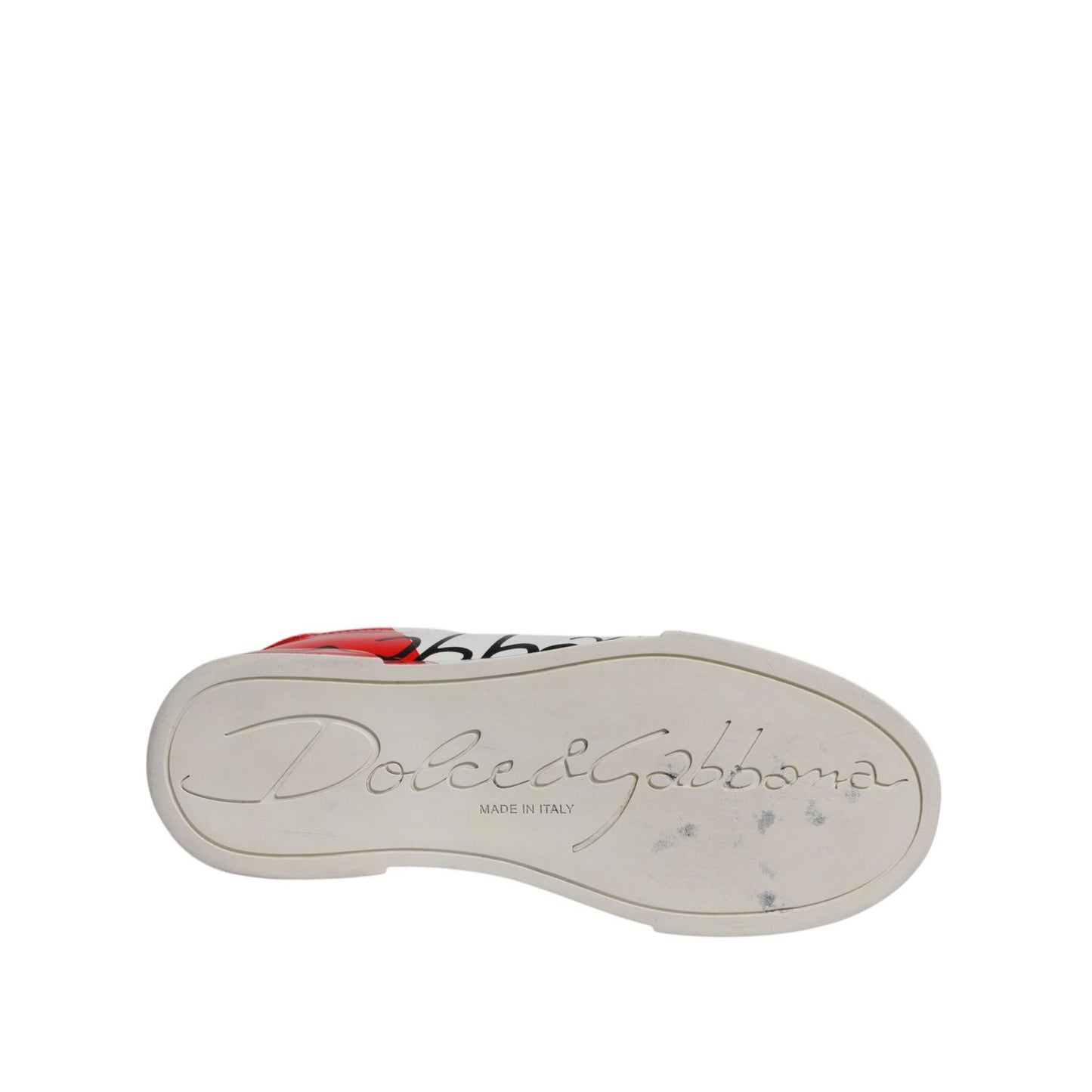 Dolce & Gabbana White Red Logo Portofino Sneakers Shoes