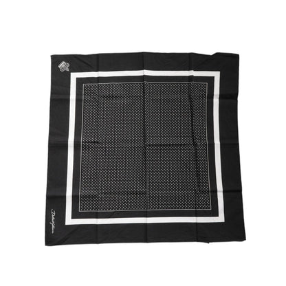 Dolce & Gabbana Black Polka Dots Cotton Handkerchief Scarf