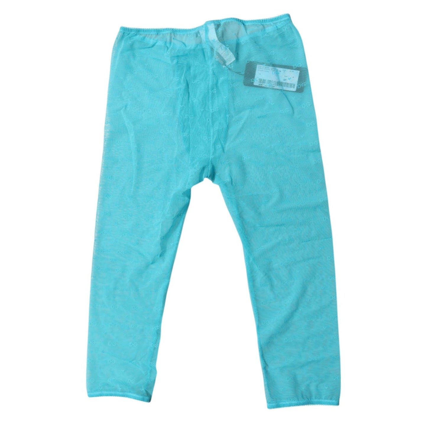 Dolce & Gabbana Blue Logo Lace Lingerie Cropped Tight Underwear