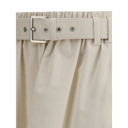 Brunello Cucinelli Cream Wide Long Skirt