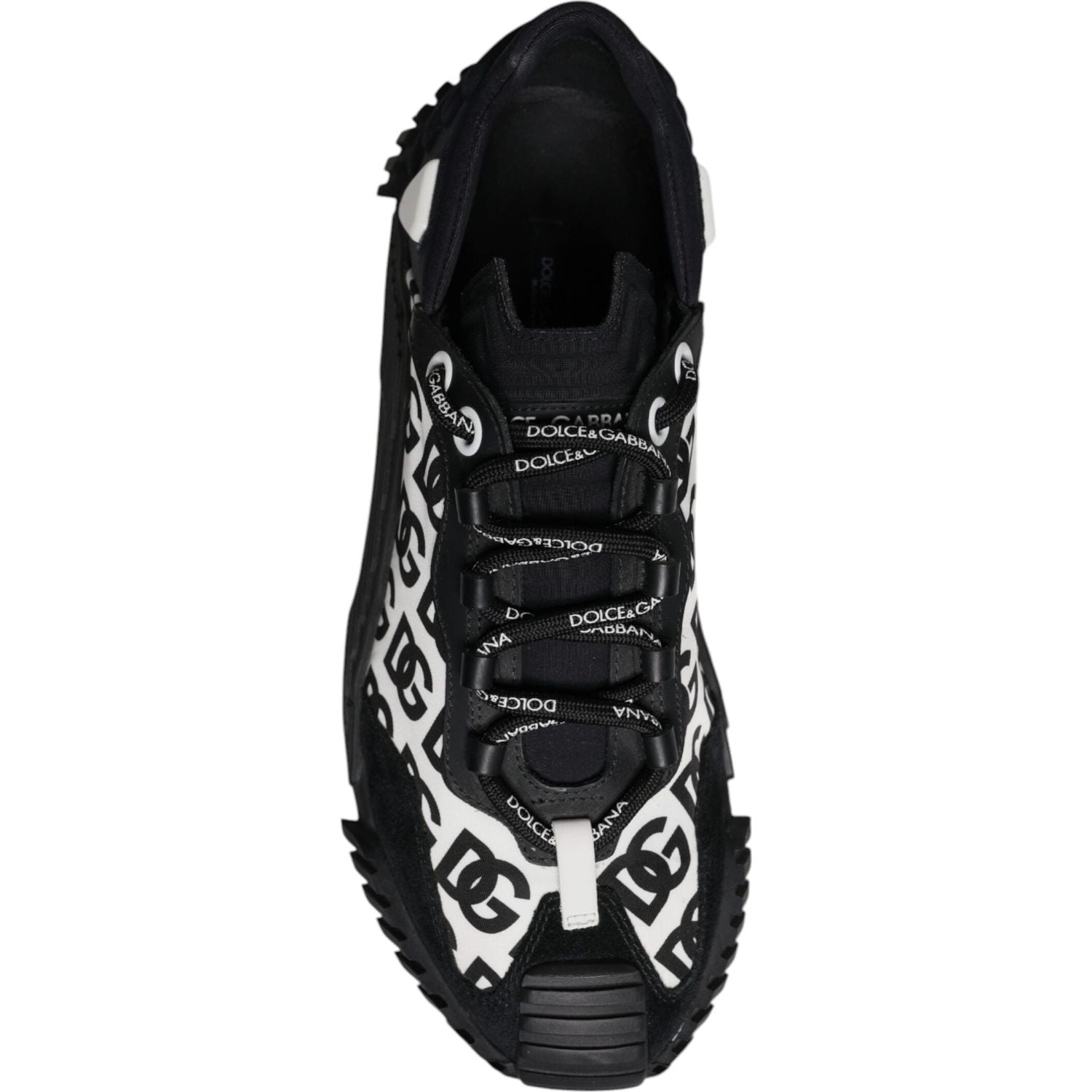 Dolce & Gabbana Black Logo Lace Up Low Top NS1 Sneakers Shoes