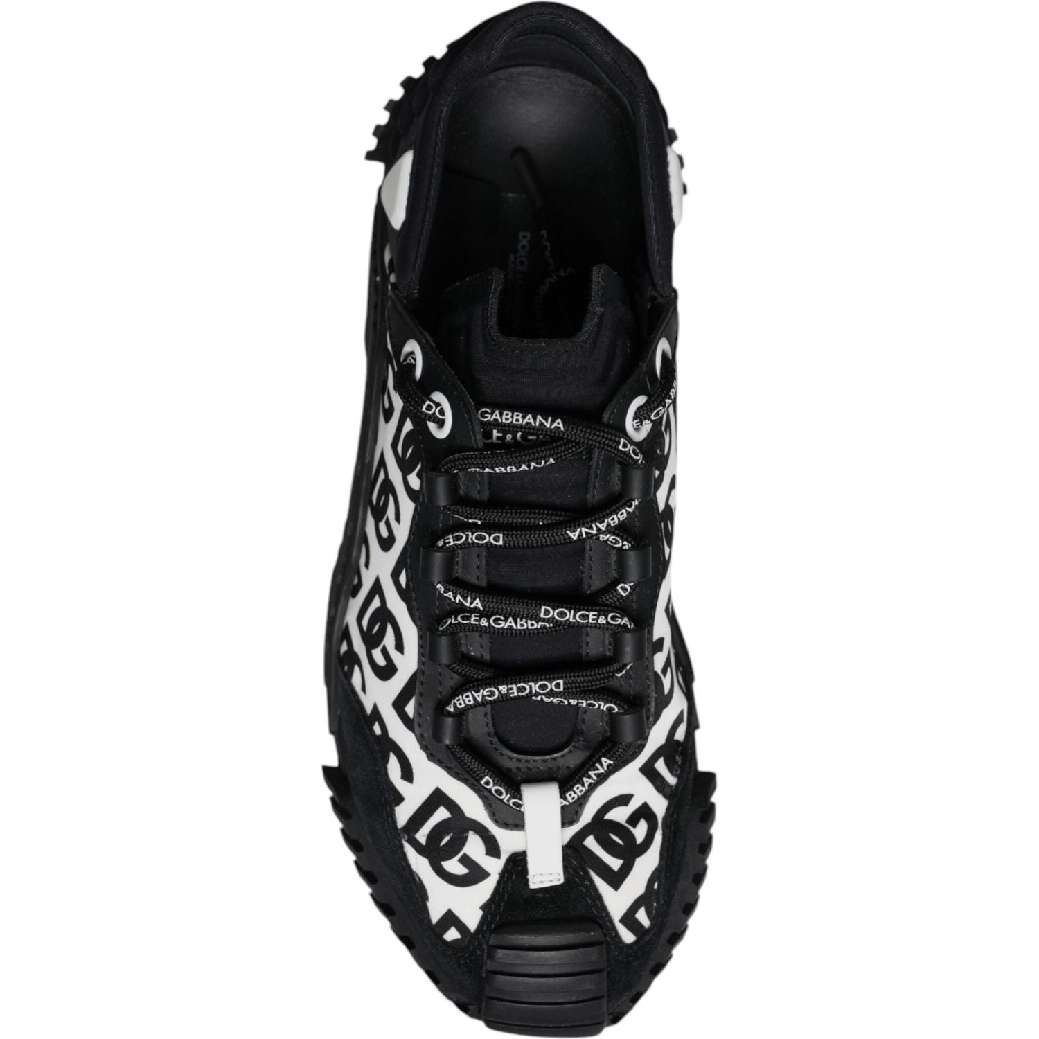 Dolce & Gabbana Black Logo Lace Up Low Top NS1 Sneakers Shoes