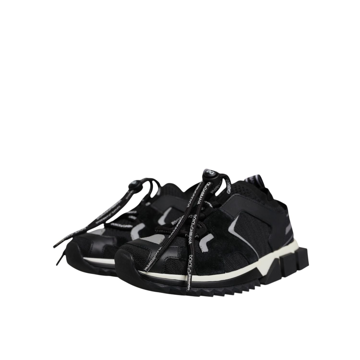 Dolce & Gabbana Black Mesh Sorrento Trekking Sneakers Shoes