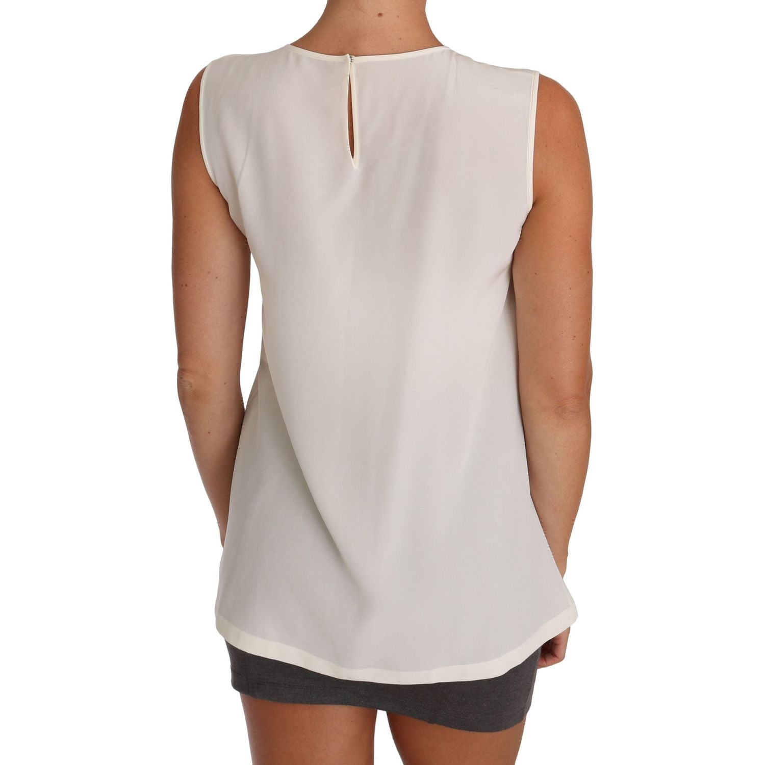 迷人亮片真丝无袖上衣