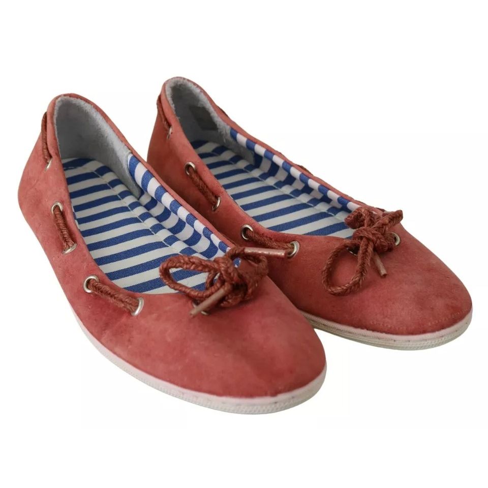 Pantofola D'Oro Scarlet Red Blue Stripe Flat Slip-On Shoes