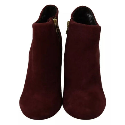 Steve Madden Maroon Blush Velvet Suede Penelope Ankle Boots Shoes