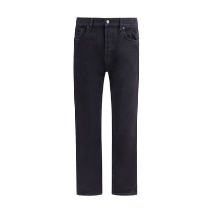 Saint Laurent Black Cotton Straight-Leg Jeans