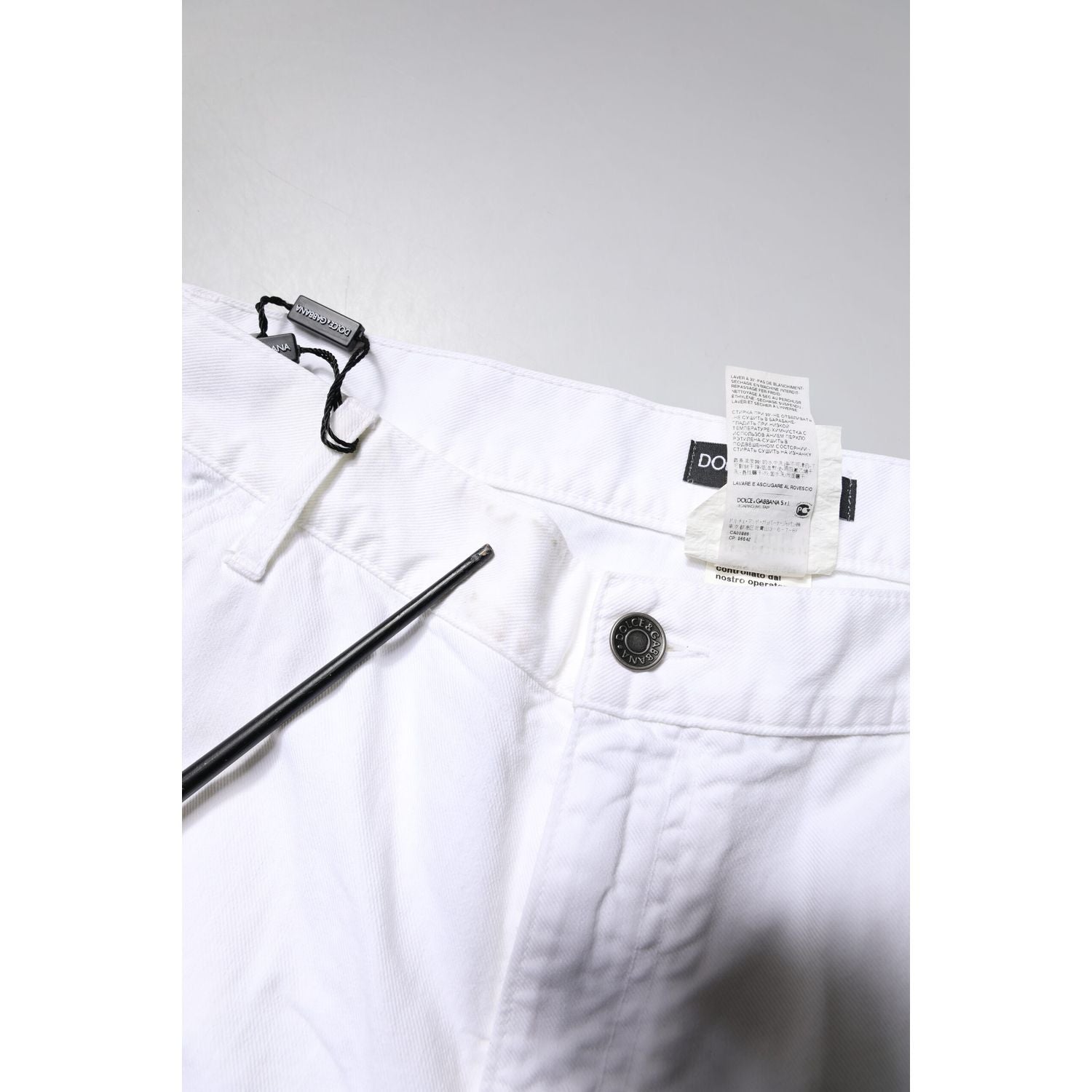 Dolce & Gabbana White Cotton Straight Men Denim Jeans