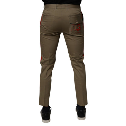 Dolce & Gabbana Dark Khaki Cotton Tapered Pants