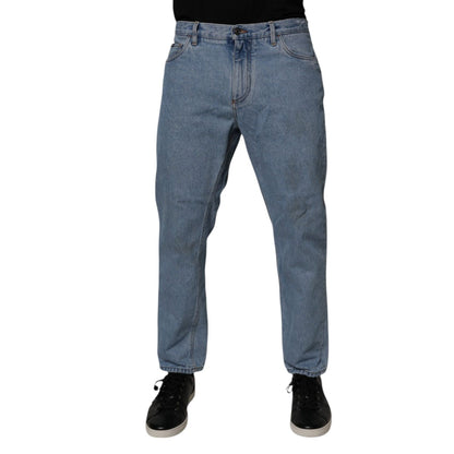 Dolce & Gabbana Blue Cotton Skinny Men Denim Mid Waist Jeans