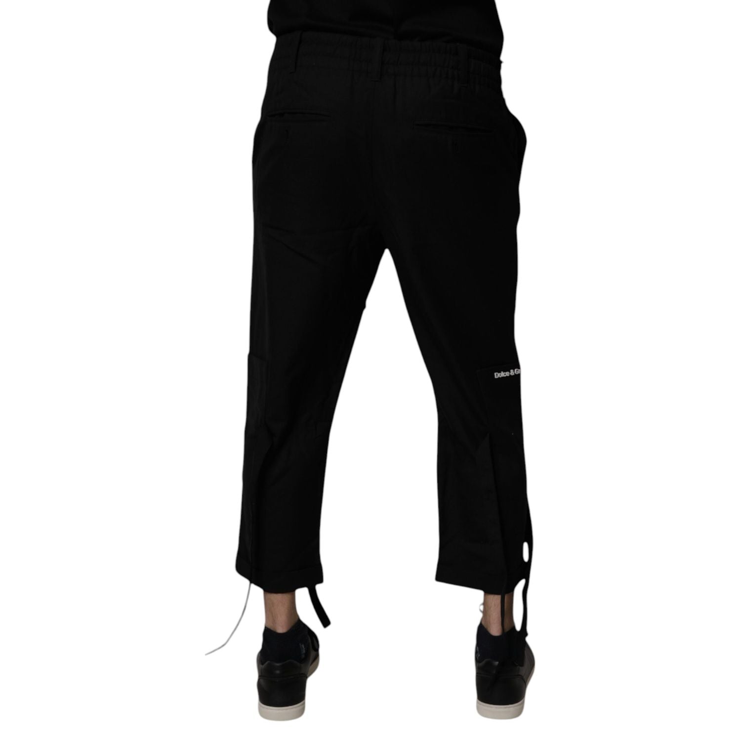 Dolce & Gabbana Black Polyester Men Cropped Pants