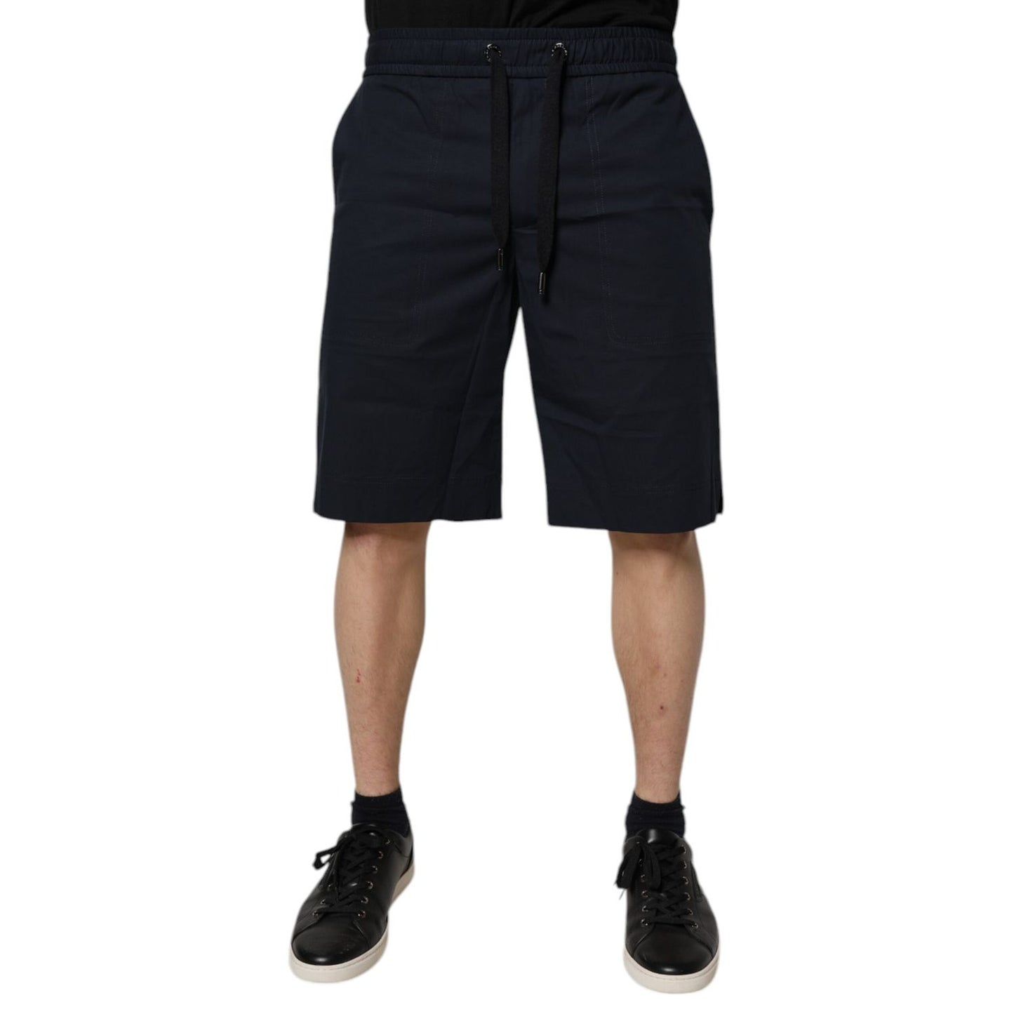 Dolce & Gabbana Dark Blue Cotton Bermuda Sweatshorts Shorts