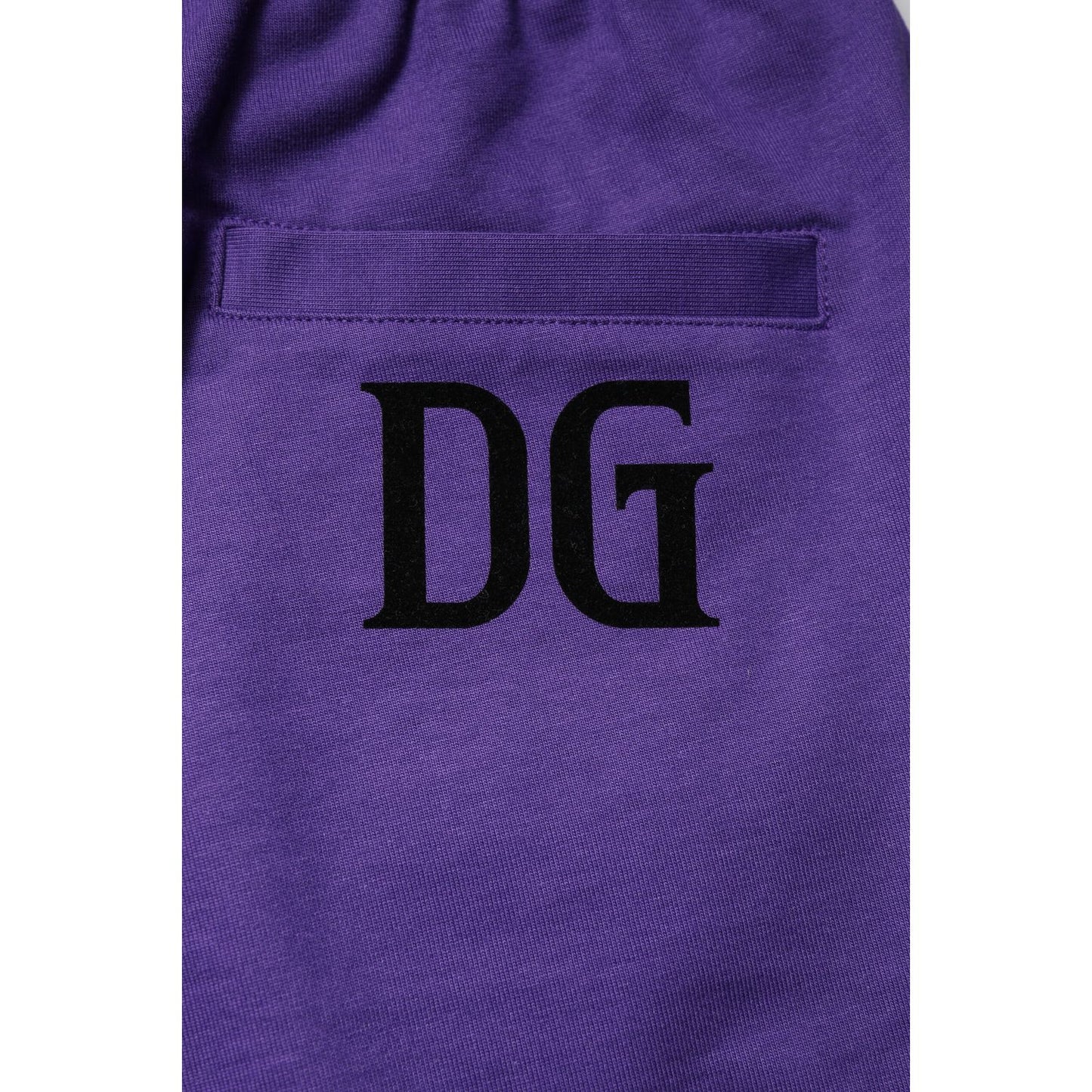 Dolce & Gabbana Purple Cotton Men Bermuda Sweatshorts Shorts