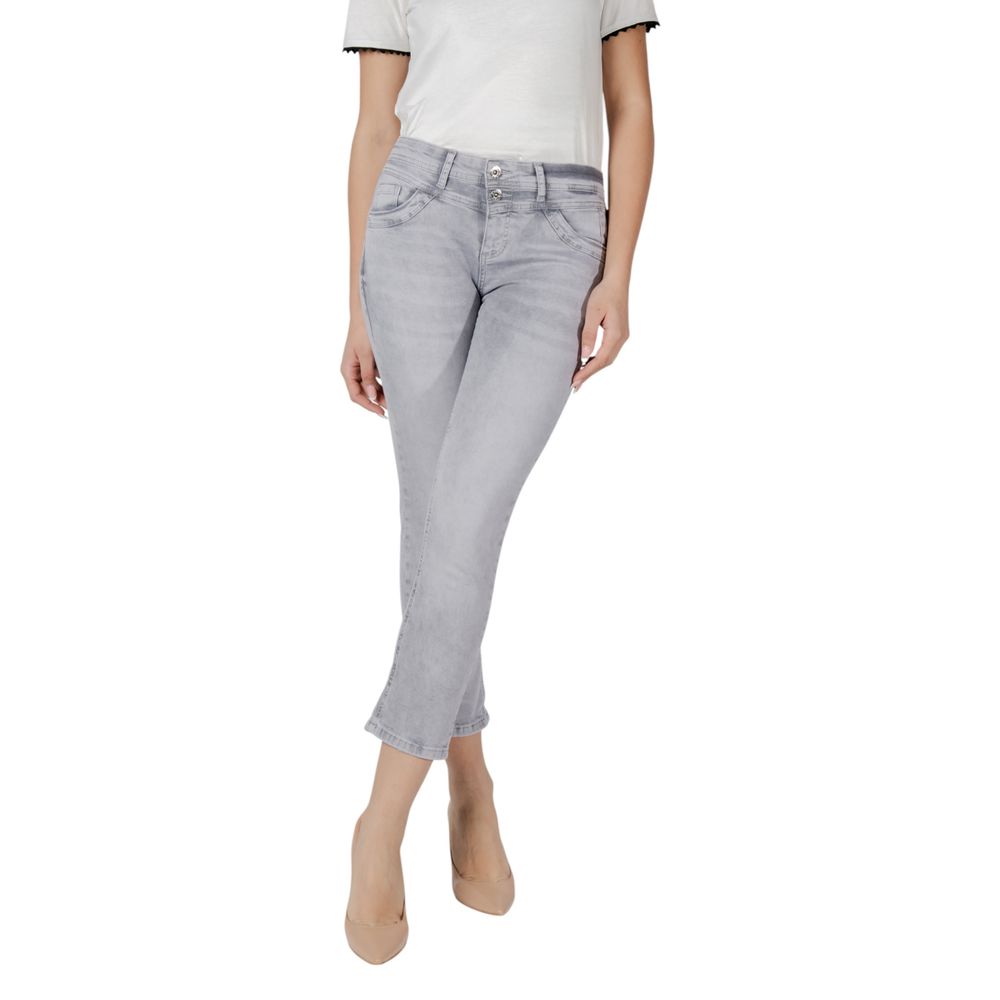 Street One Gray Cotton Skinny Jeans