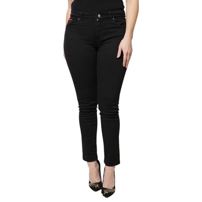 Dolce & Gabbana Black Cotton High Waist Skinny Denim Jeans