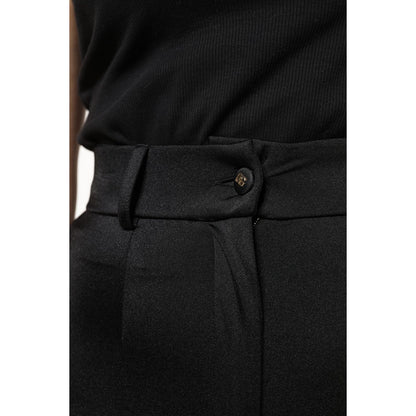 Dolce & Gabbana Black Nylon High Waist Slim Fit Pants