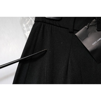 Dolce & Gabbana Black Nylon High Waist Slim Fit Pants