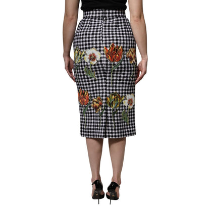Dolce & Gabbana Multicolor Floral Print High Waist Pencil Cut Skirt