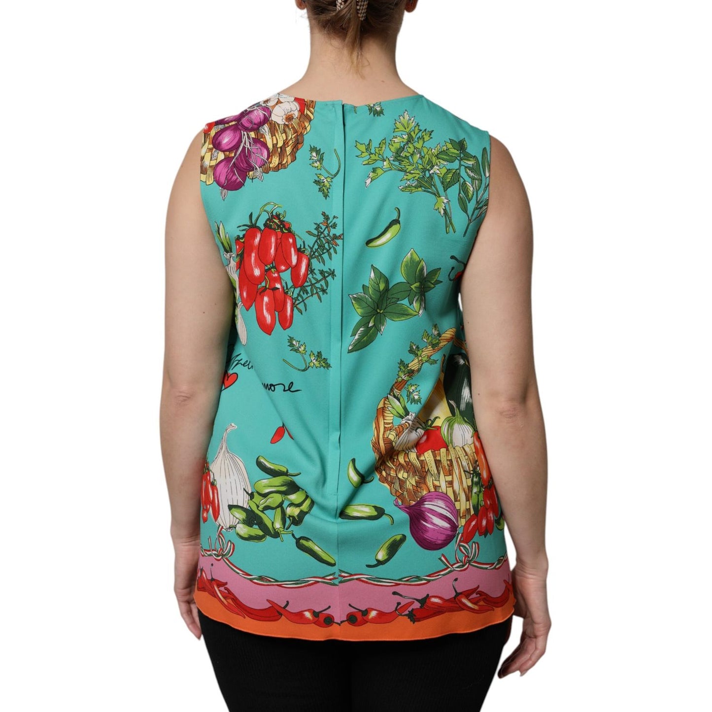 Dolce & Gabbana Multicolor Floral Silk Sleeveless Tank Top