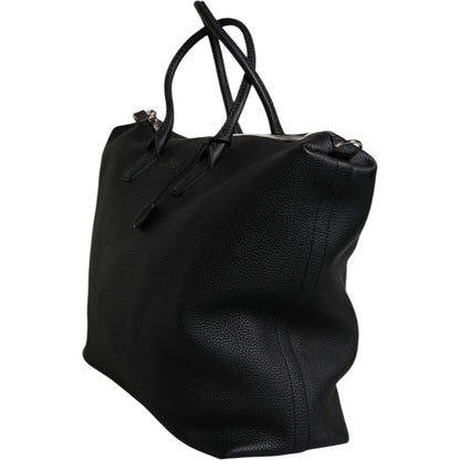 Dolce & Gabbana Black Calfskin Leather Hand Shoulder Duffle Bag