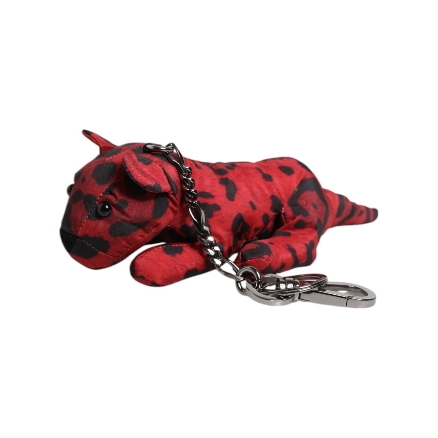 Dolce & Gabbana Red Black Polyester Animal Silhouette Keychain Keyring