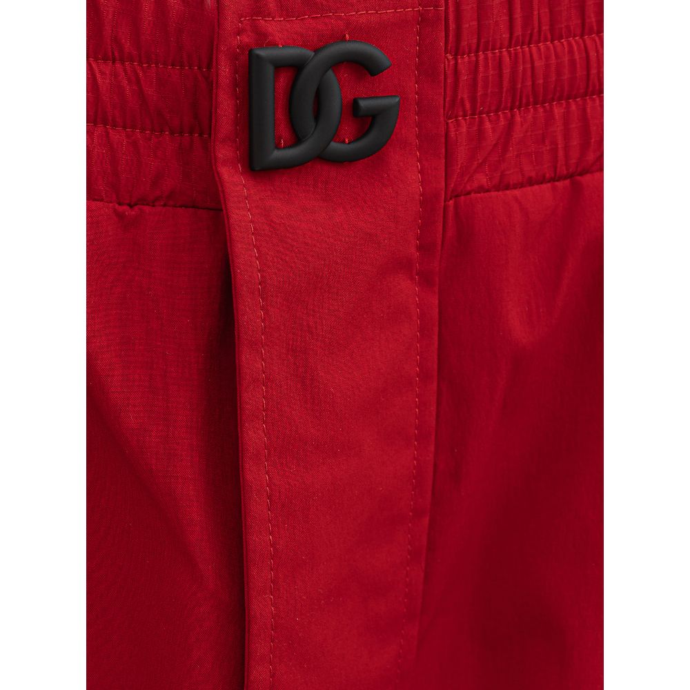 Dolce & Gabbana Red Polyamide Athletic Pants