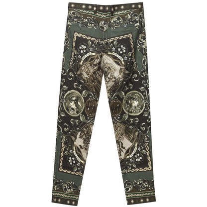 Dolce & Gabbana Green Cotton Casual Pants