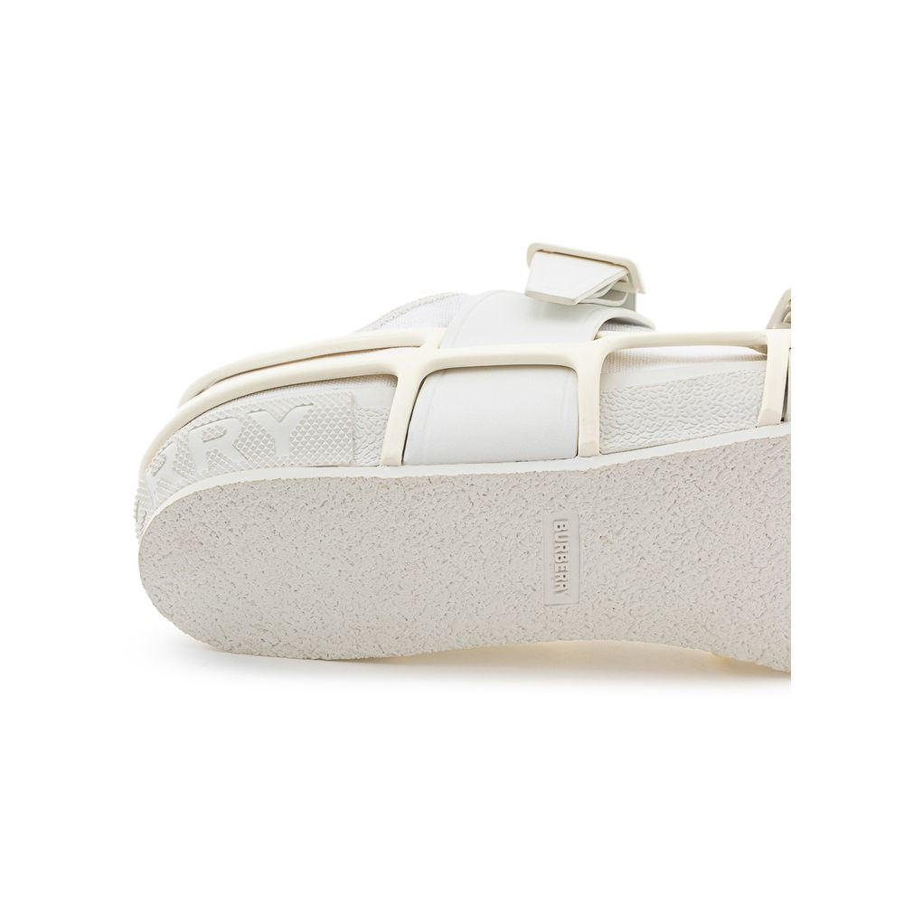 Burberry White Cotton Athletic Sneakers