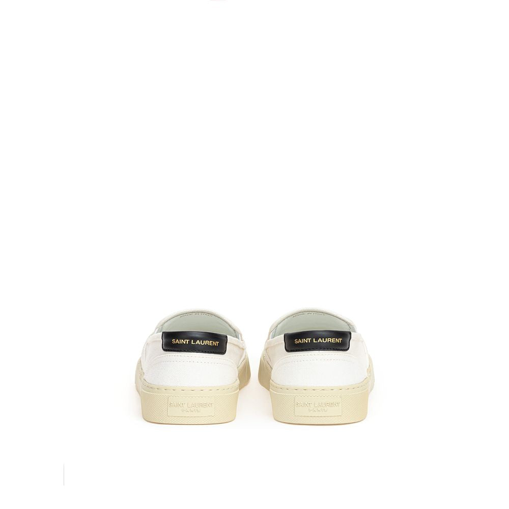 حذاء رياضي قطني باللون الأبيض من سان لوران