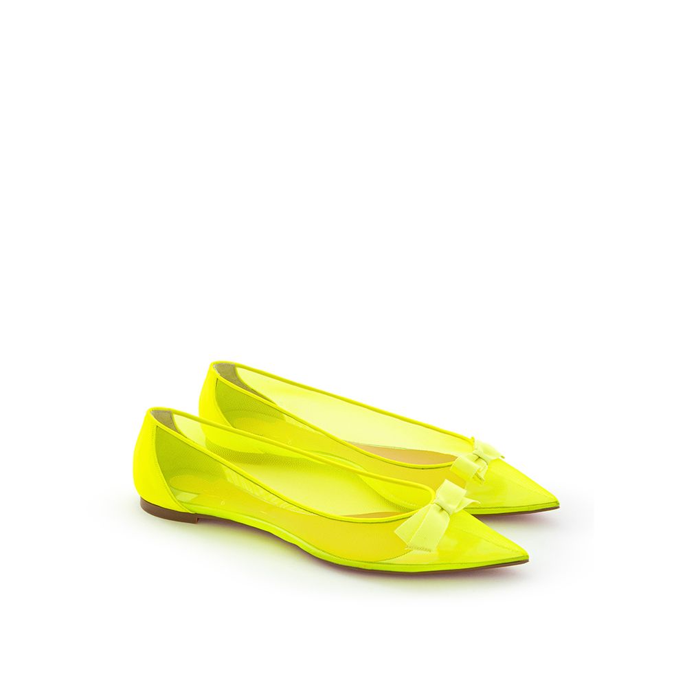Christian Louboutin Yellow Mesh Ballet Flats