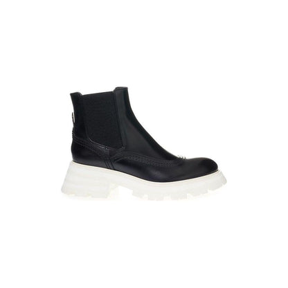 Alexander McQueen Black Leather Chelsea Boots