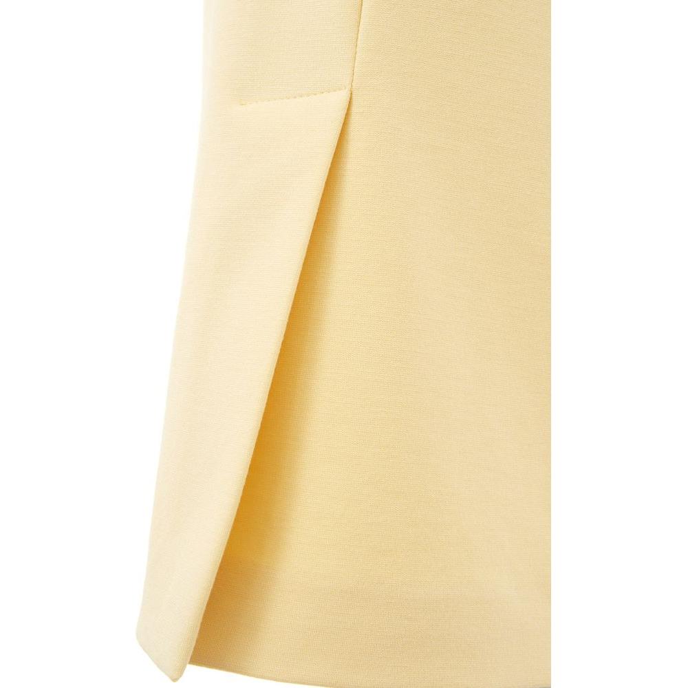Lardini Yellow Viscose Midi Skirt