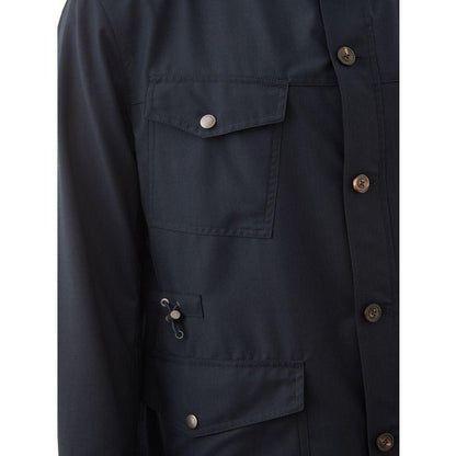 Lardini Blue Wool Coat