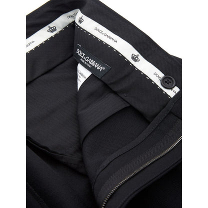 Dolce & Gabbana Black Polyester Dress Pants