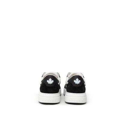 Dsquared² Black And White Leather Athletic Sneakers