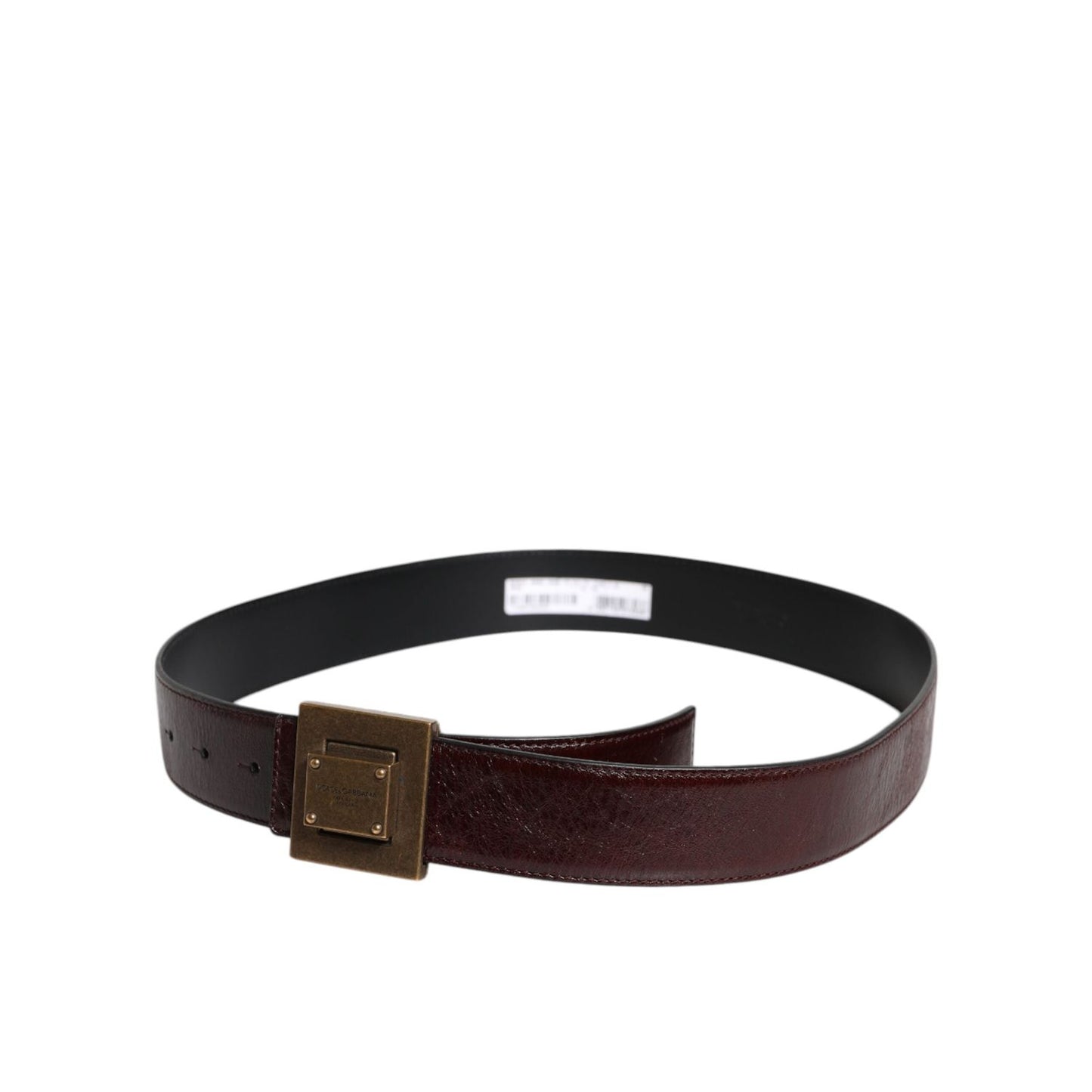 Dolce & Gabbana Brown Leather Gold Metal Buckle Classic Belt