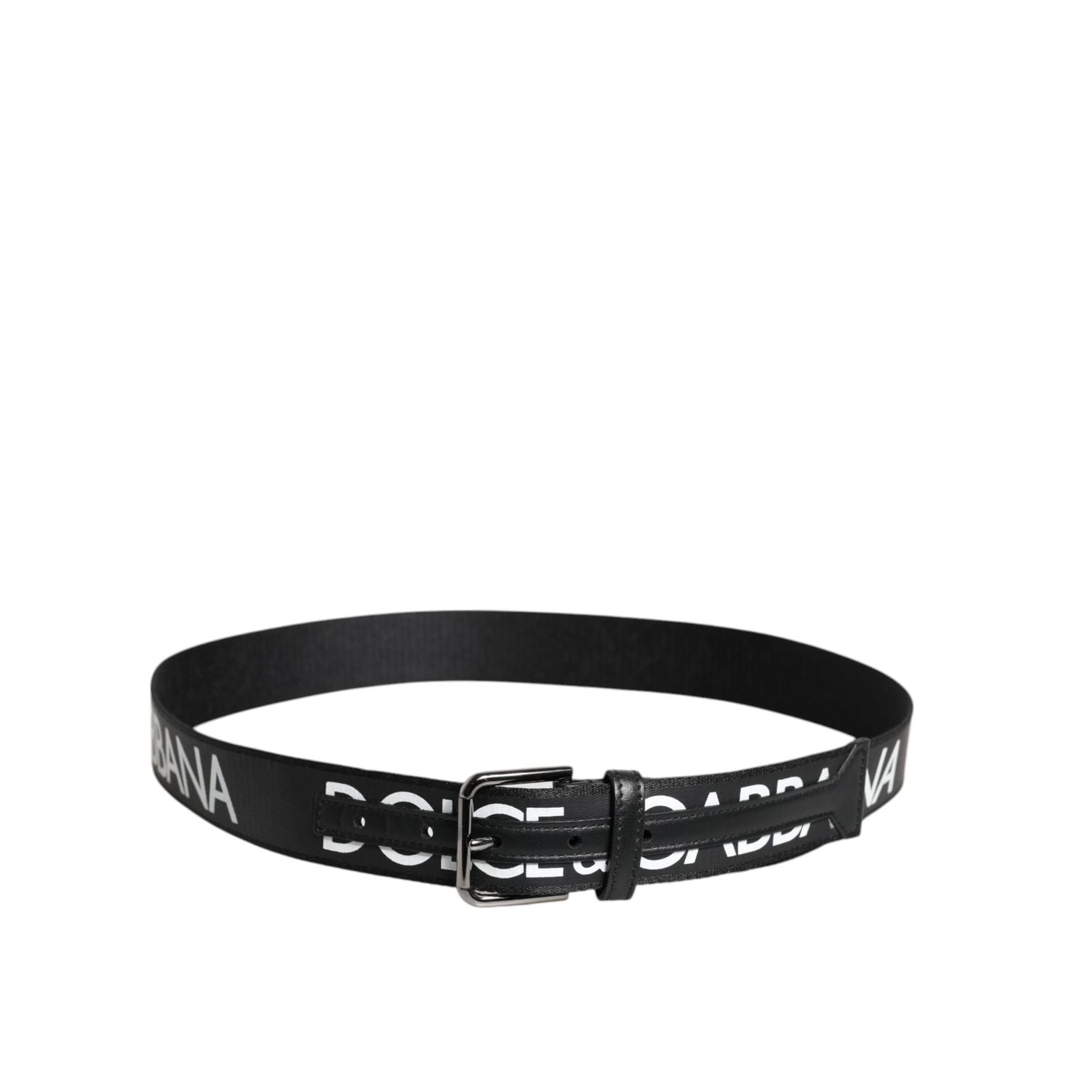 Dolce & Gabbana Black Leather Classic Metal Logo Buckle Belt
