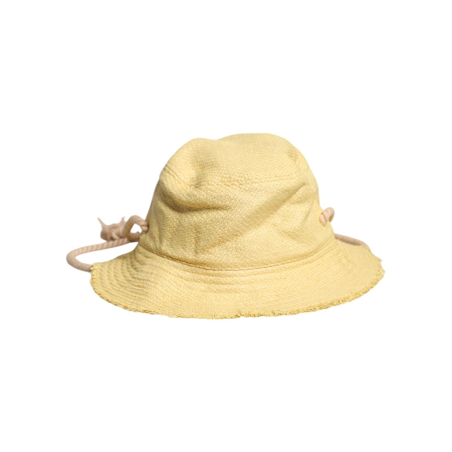 Dolce & Gabbana Yellow Cotton Wide Brim Bucket