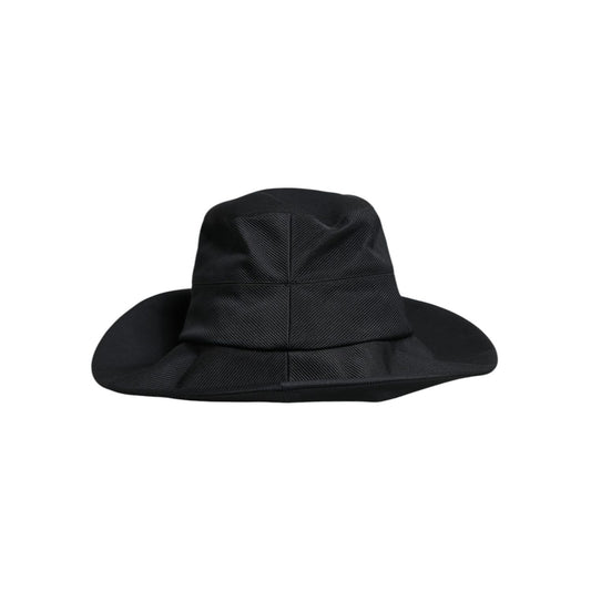 Dolce & Gabbana Black Cotton Wide Brim Fedora Hat