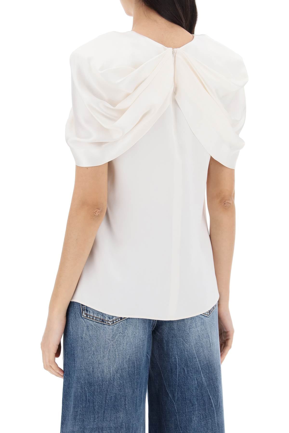 Stella McCartney satin blouse with petal sleeves Topwear Stella McCartney